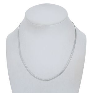 Vintage SV Sterling Silver 925 2.8mm Herringbone Chain Necklace 16.5"